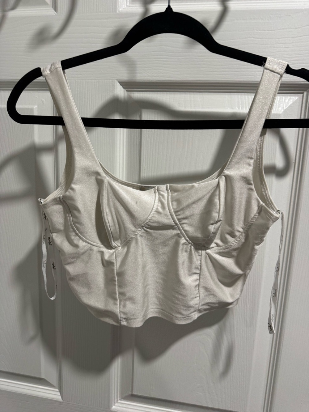Papaya White Bustier Crop Top with Structured Cups